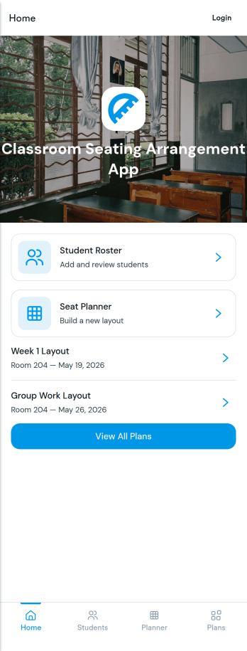 Classroom Seating Arrangement App Template