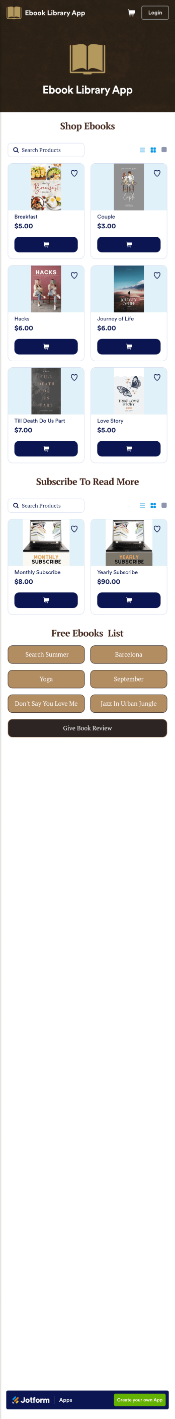 Ebook Library App Template