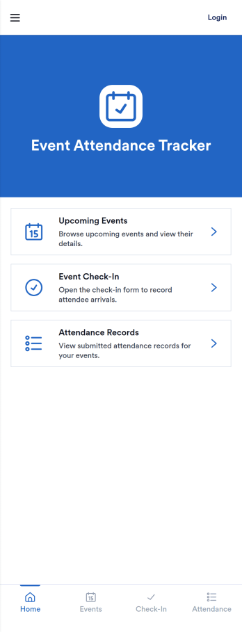 Event Attendance Tracking App Template