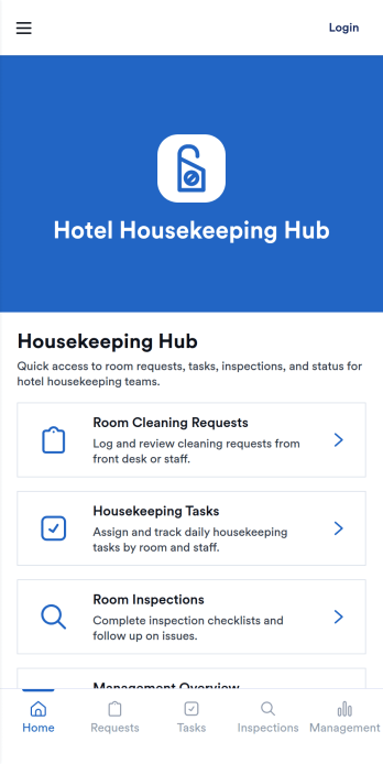 Hotel Housekeeping App Template