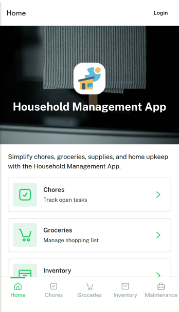 Household Management App Template