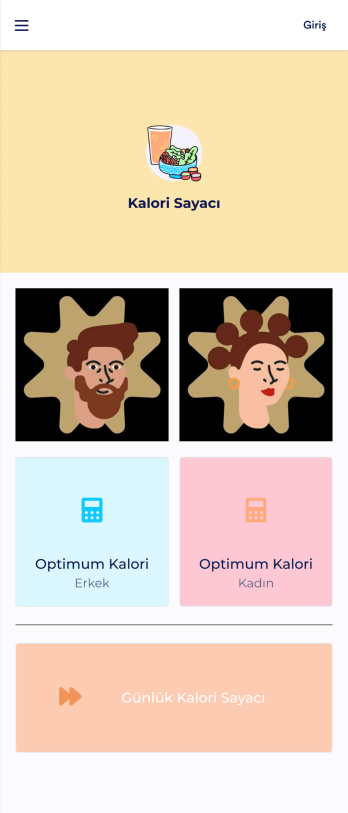 Kalori Sayacı Uygulama Șablonu