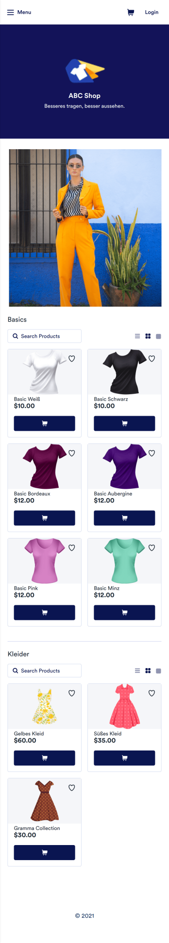 Kleidungsshop App