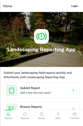 Landscaping Reporting App Template