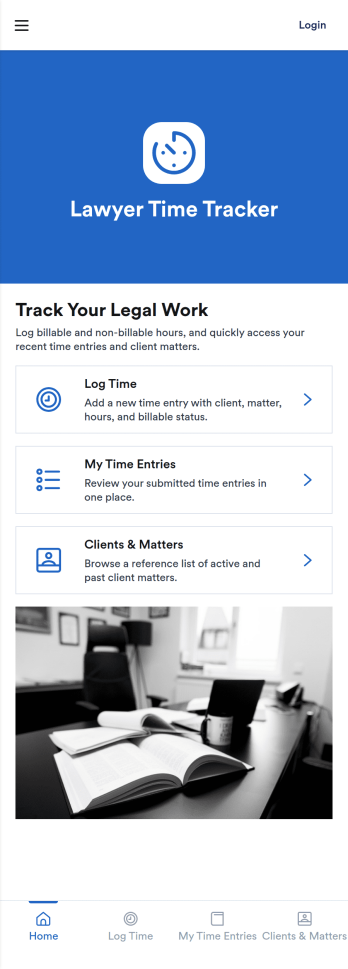 Lawyer Time Tracking App Template