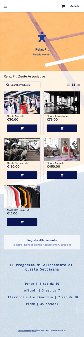 Modello di App per Fitness