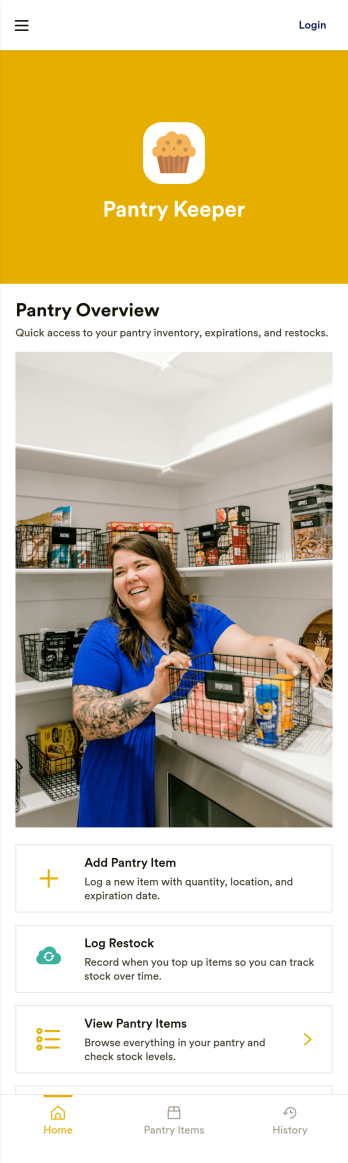 Pantry Inventory App Template