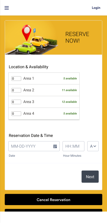 Customizable Parking Reservation App
