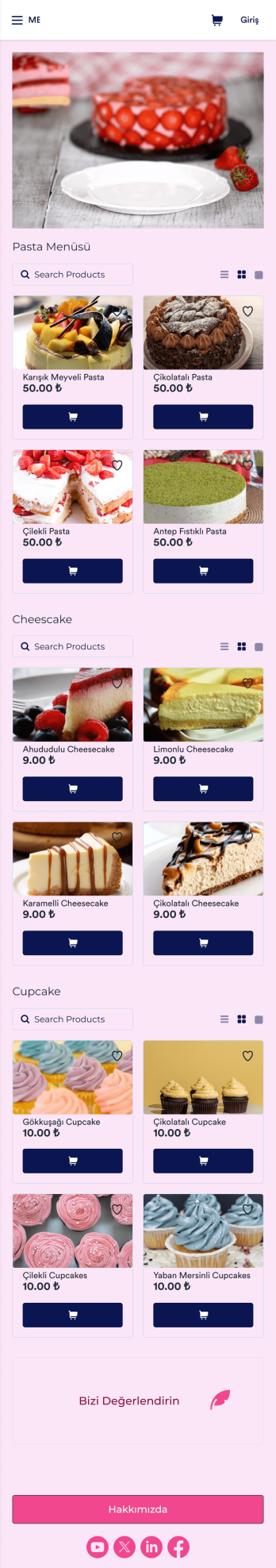 Pasta Sipariş Uygulama Șablonu