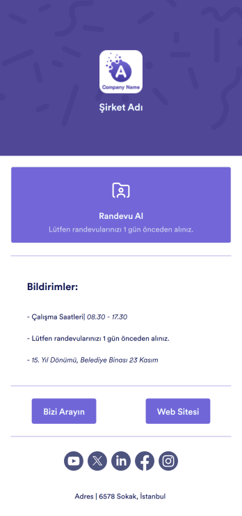 Planlama Uygulama Șablonu