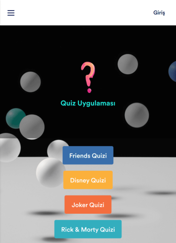 Quiz Uygulama Șablonu