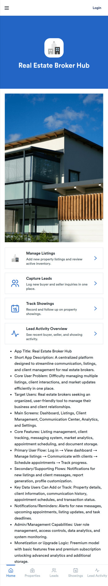 Real Estate Brokers App Template