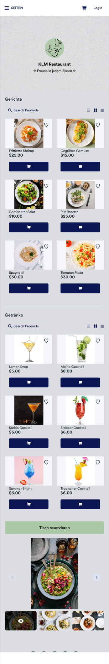 Restaurant Speisekarte App