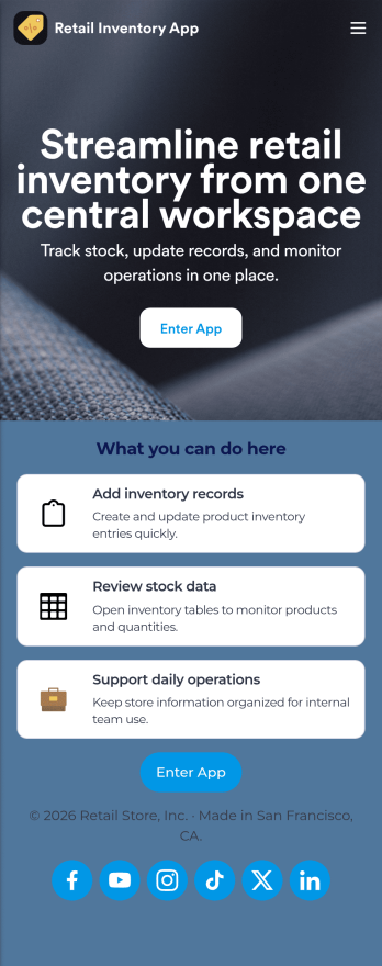Retail Inventory App Template