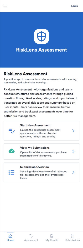 Risk Assessment App Template