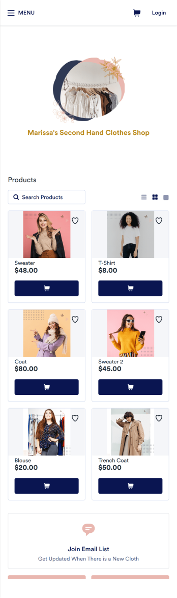 Custom Second Hand Clothing App