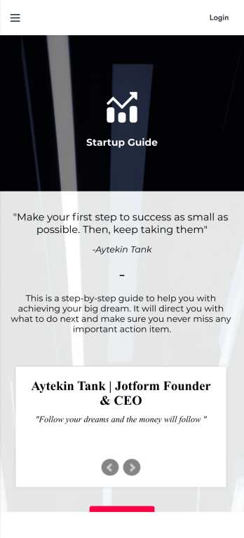 Startup Guide App Template
