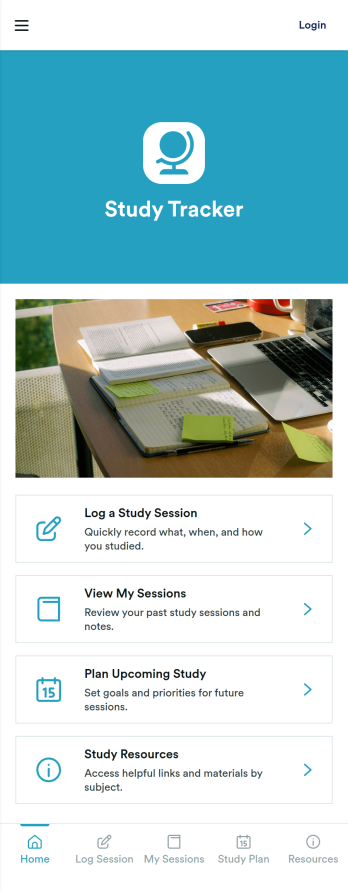 Study Tracking App Template