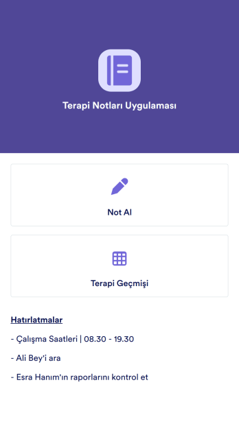Terapi Notları Uygulama Șablonu