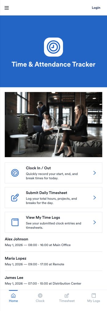 Time and Attendance App Template