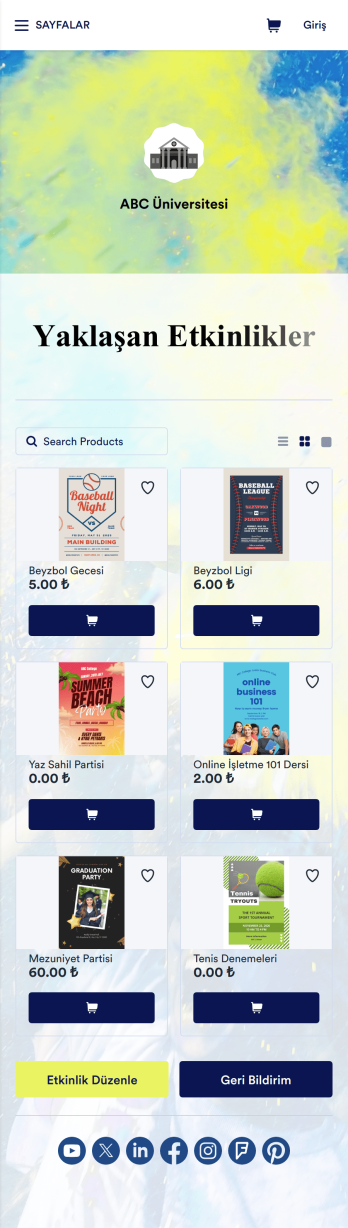 Üniversite Etkinlik Uygulama Șablonu