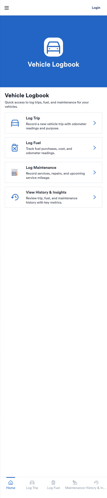 Vehicle Logbook App Template