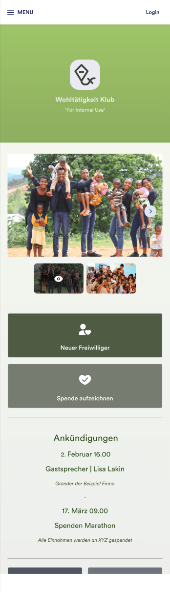 Wohltätigkeit App