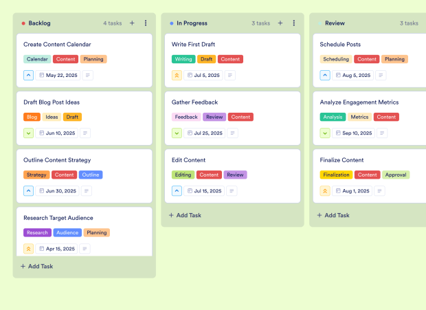 Blog Content Calendar Board Template Thumbnail