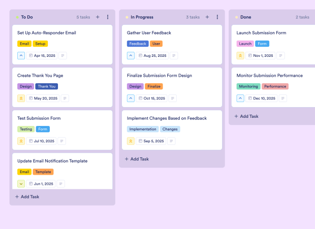 Class Assignments Board Template Thumbnail