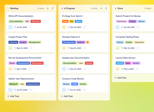 Council Member Task Management Board Template Thumbnail