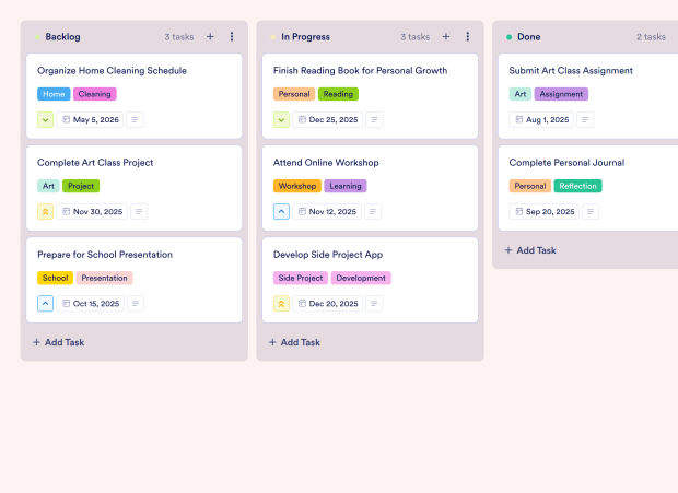 Daily Task Planner Board Template Thumbnail