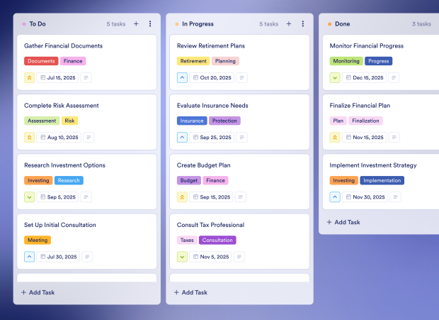Finance Tracker Board Template Thumbnail