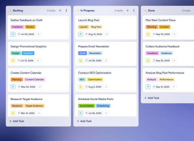 Marketing Content Plan Board Template Thumbnail