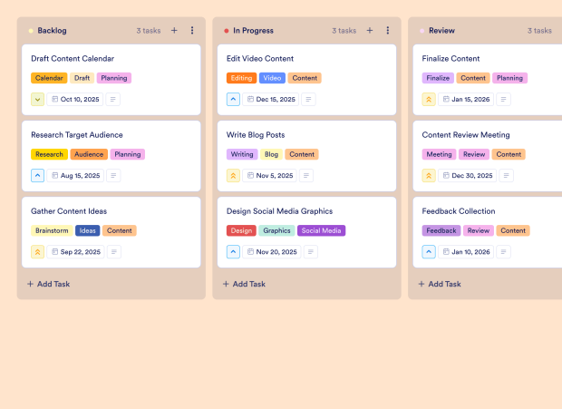 Monthly Editorial Calendar Board Template Thumbnail