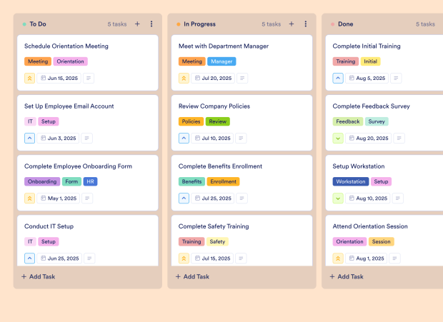 New Hire Training Board Template Thumbnail