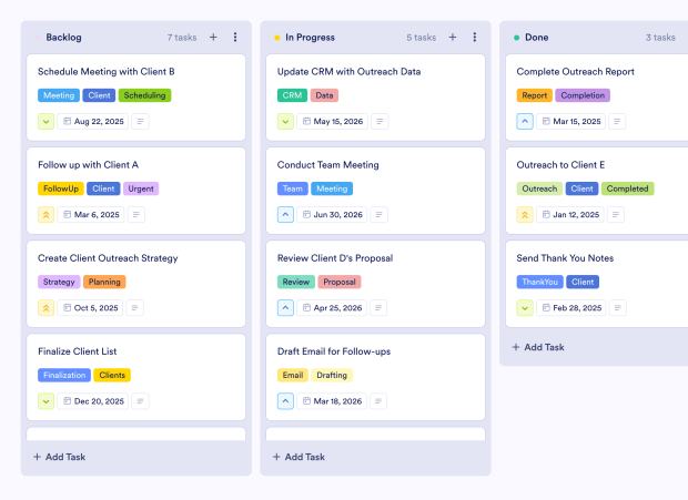 Outreach Tracker Board Template Thumbnail