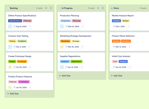 Product Launch Plan Board Template Thumbnail