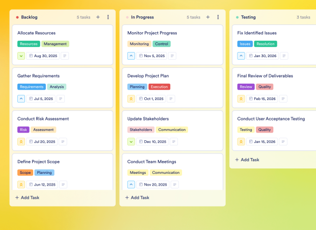 Project Tracking Board Template Thumbnail