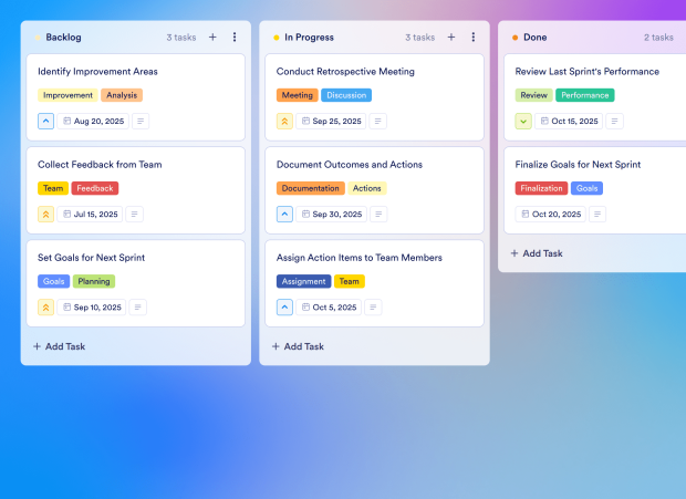Retrospective Agile Board Template Thumbnail