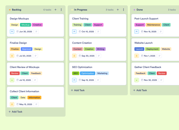 Website Design Timeline Board Template Thumbnail