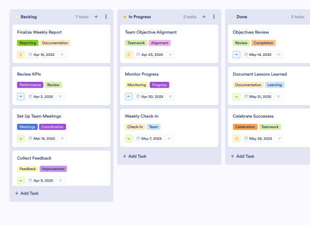 Weekly Action Plan Board Template Thumbnail