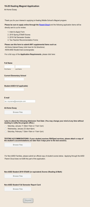 19 20 Kealing Magnet At Home Essay Submission Form Template