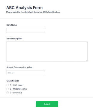 ABC Analysis Form Template