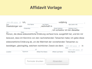 Affidavit Vorlage