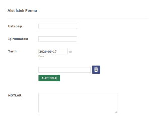 Alet İstek Form Şablonu