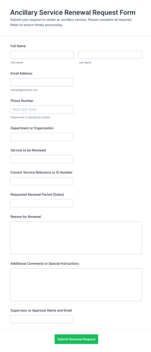 Ancillary Service Renewal Request Form Template