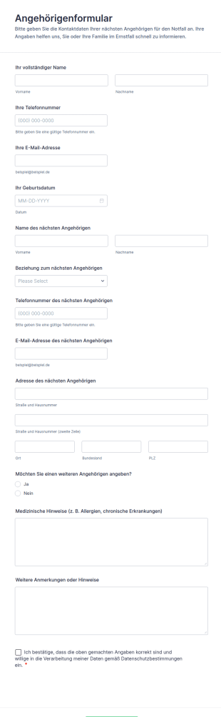 Angehörigenformular