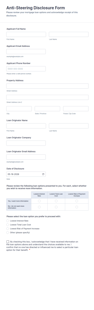 Anti Steering Disclosure Form Template