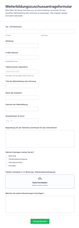 Antrag Auf Lehrgangs Und Studienkostenrückerstattung Formular 📚