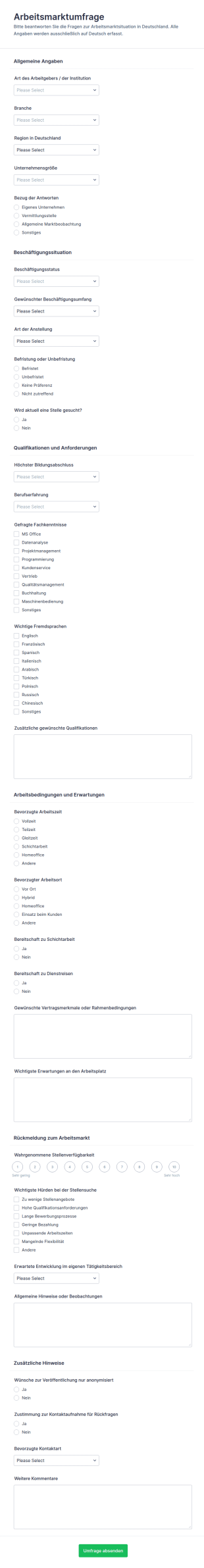 Arbeitsmarktumfrage